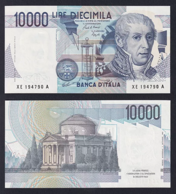 Italie 10000 Livres A. Volta 1992 P 112b (Série Remplacement Xe ) Fds Unc- A-09