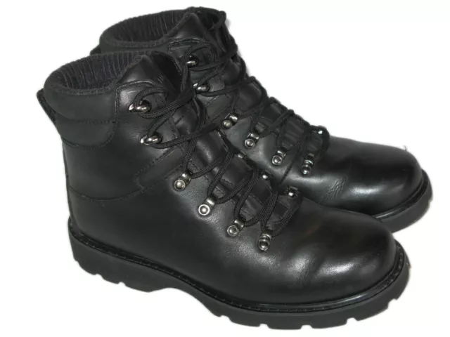 Sorel Laurentian Lace-up Black Leather Waterproof Boots Women Sz 7 EUR 38