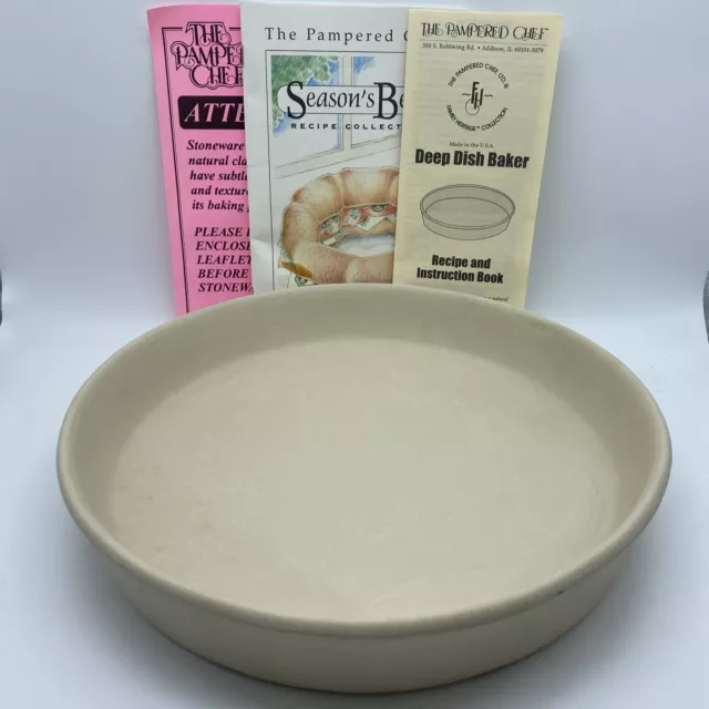 Pampered Chef 11" Deep Dish Baker #1390 Family Heritage Stoneware Never Used