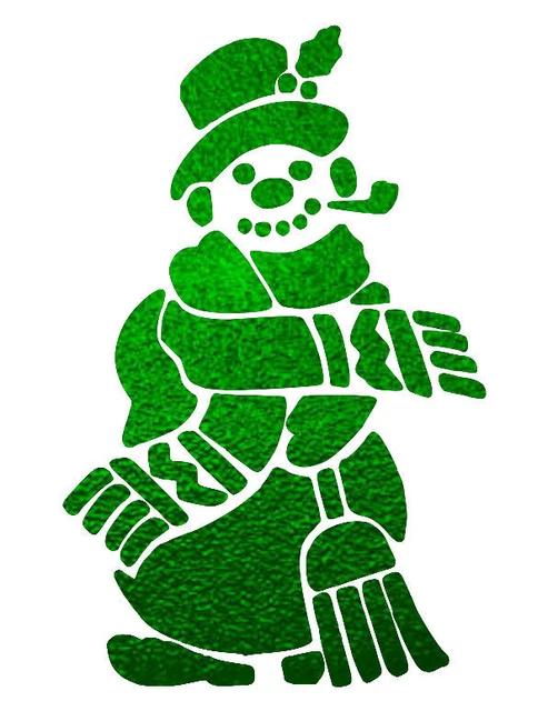 MUÑECO DE NIEVE CON BUFANDA Invierno Navidad 8"" x 10"" Plantilla de vacaciones Hoja de plástico S202