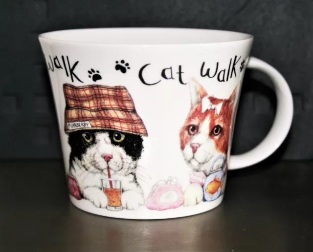 Roy Kirkham Large Laura Breakfast Cup 'Animal Fashion' Cat Fine Bone China NEW