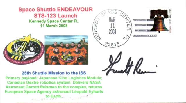 2008 HANDSIGNED Space Shuttle Astronaut Garrett E. Reisman STS-123 KSC 11 March