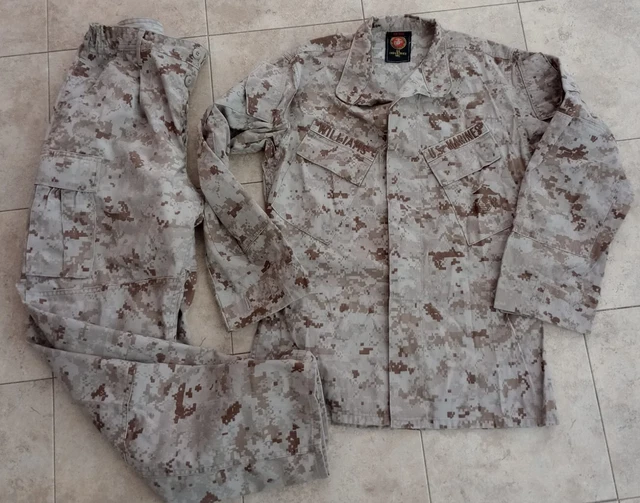 USMC MARPAT DESERT TAN Combat SHIRT PANT SET MCCUU SMALL REGULAR S-R ISSUED