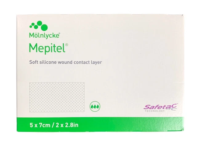 Capa de contacto enrollada de silicona Mepitel (5 cm x 7 cm) - paquete de 5 - envío rápido**