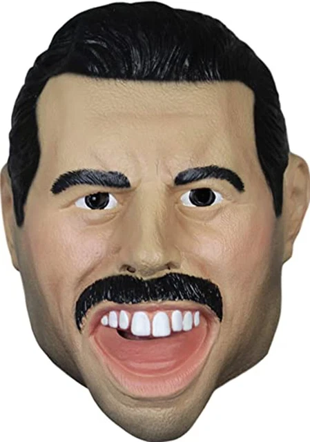 Freddie Mercury Mask Costume Face Queen Singer Cosplay Fancy Dress 70s 80s Gift