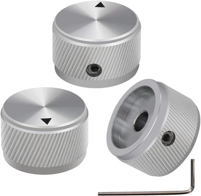 3 Pezzi Argento Lega Di Alluminio Potenziometro Manopola Di Controllo Volume Aud