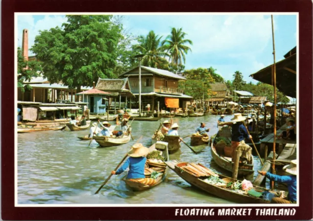 Postcard Thailand - Floating Market Wat-Sai near Bangkok