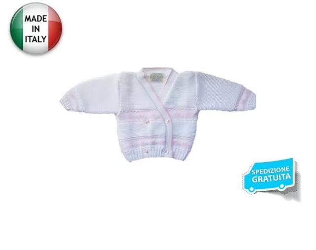 Cardigan scaldacuore incrociatino coprifasce bimba neonato colore a scelta