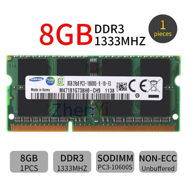 Samsung 8GB 1333MHz DDR3 PC3-10600S 204Pin SODIMM Laptop Memory Notebook RAM BT