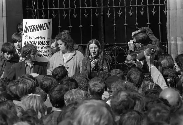 Bernadette Devlin Mp For Mid-Ulster Pictured Speaking Into A Micro- 1971 Photo