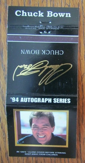 Nascar Racing Car Driver Chuck Bown Matchbook Cover Empty 1994 Matchcover -D4