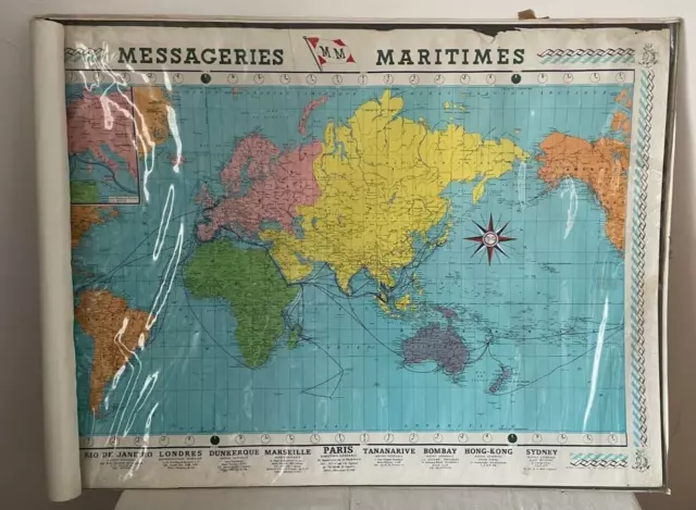 Ancienne Affiche Publicitaire Compagnie Maritime Messageries Maritimes