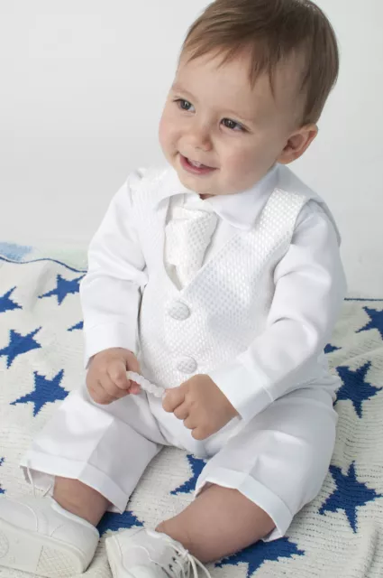 TENUE DE BAPTEME costume de bapteme bebe garcon 4 pieces a carreaux blancs EUR 41 23 PicClick FR