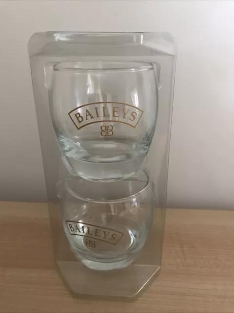 2 x BAILEYS  CREAM   GLASS TUMBLERS, new