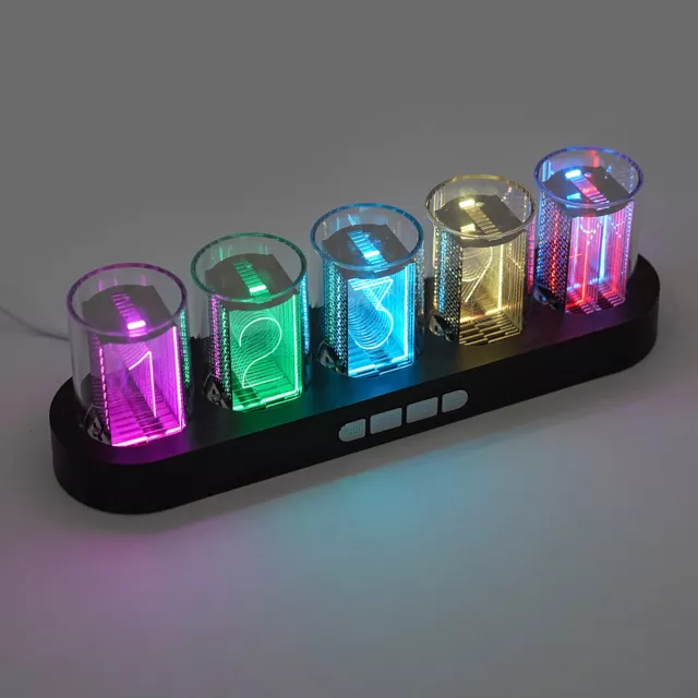 USB 5Bit RGB Nixie Tube Glows DIY Electronic Digital LED Desk Clock Assembly Set