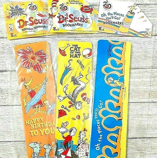 Cat in the Hat Dr. Seuss book marks 3 assorted packs of 8
