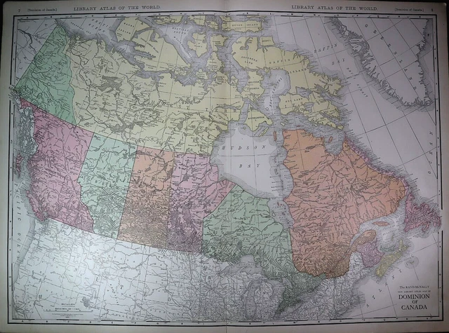 Huge Pristine 1912 McNally Atlas Map ~ DOMINION of CANADA ~ (XXL20x28) #1278