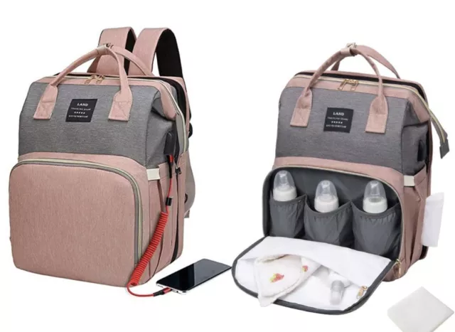 Land Traveling Share Diaper Bag Backpack Pink 2