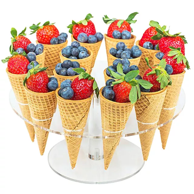 Acrylic Ice Cream Stand Cake Cone Stand Holder 6/16 Cones Wedding Wedding Party 3