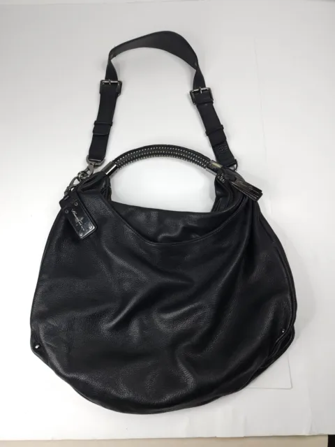 KENNETH COLE REACTION Black Inspired Leather Med Hobo Shoulder Bag ...