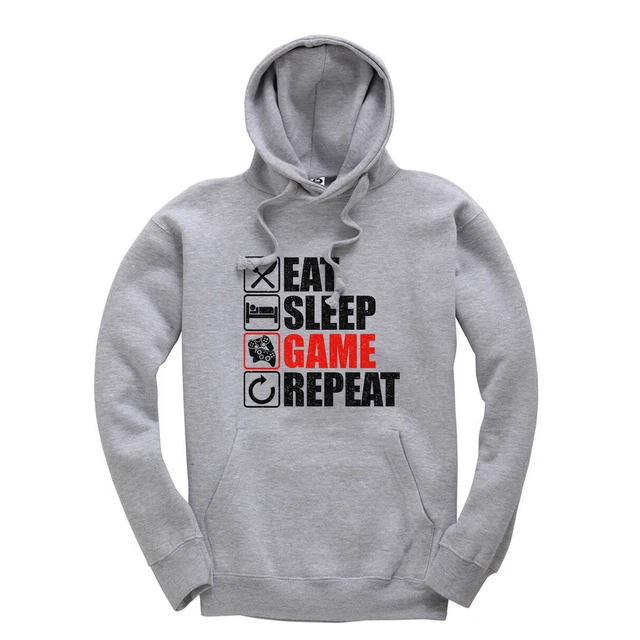 Felpa con cappuccio Eat Sleep Game Repeat Adulti Felpa con Cappuccio Giocatore 2