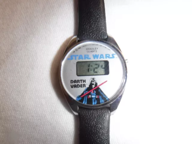 STAR WARS Darth Vader Bradley Quartz Digital Watch 1980 Vintage works