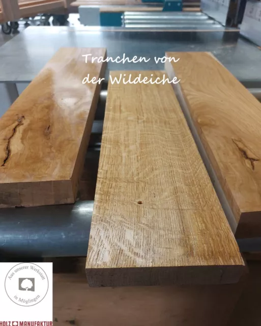 Holzzuschnitt Massivholz Holzbrett Bohle Eiche wild DIY Regalbrett Bastelholz
