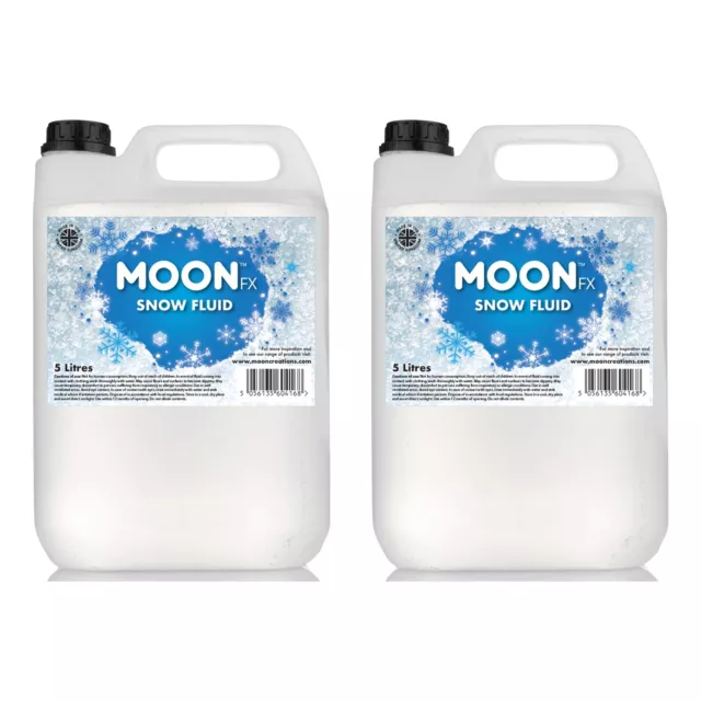 2 x 5L MoonFX Professional Snow Fluid - Pro Liquid Snow Xmas Winter Wonderland