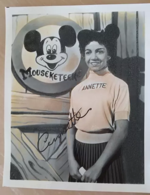 Annette Funicello MOUSKETEER Hand Signed 8x10 Original Autographed Photo