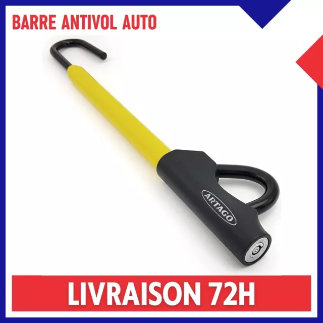 Barre Antivol Volant Pédale Voiture Auto Canne Réglable Universelle 74 cm