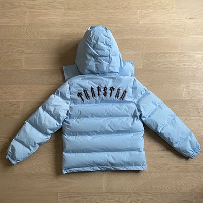 TRAPSTAR IRONGATE DETACHABLE Hooded Puffer Jacket Ice Blue XL Â£199.99 - PicClick UK