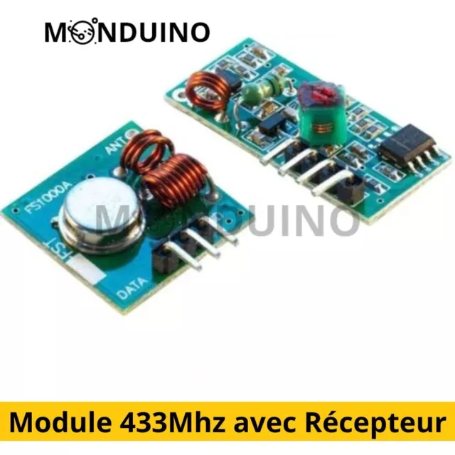 Module Transmetteur émetteur et Récepteur RF 433Mhz Fréquence Radio Sans Fil