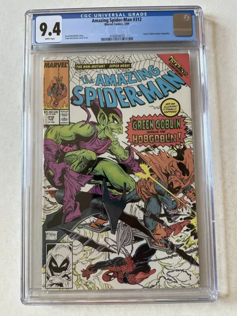 AMAZING SPIDER-MAN #312 (1989) CGC 9.4 NM WP NM Green Goblin Todd McFarlane