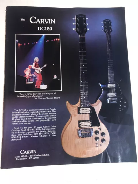 Vintage Carvin guitars Print Ad Advertisement PA4