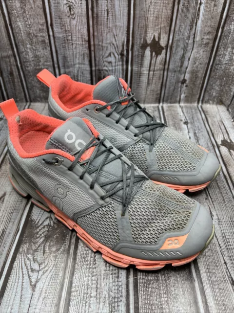 On Cloud Cloudtec Women’s Running Shoes Size 8.5 Gray And Coral Lace Up