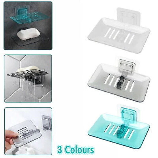 Bathroom Waterfall Tray Holder Soaps Plate Suction Case Containers Dish Storage
