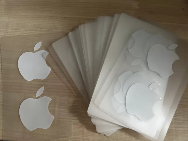 10er Set Apple Logo Aufkleber 2x2 Original iPhone iPad MacBook weiß Aufkleber