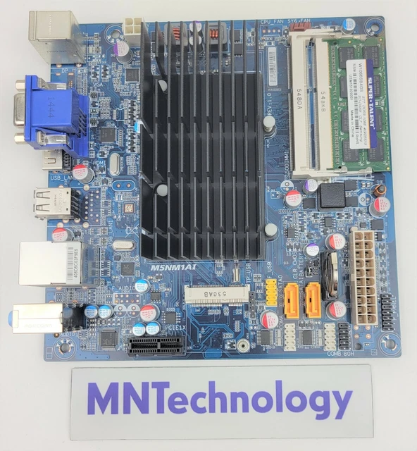 GIGABYTE M5NM1AI MiniITX DDR3 Motherboard w/ Heatsink & 4GB Memory