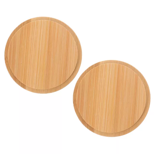 2pcs Bamboo Mug Lids Regular Mouth Mug Cover Decorative Bamboo Lids Mug Cup Lid