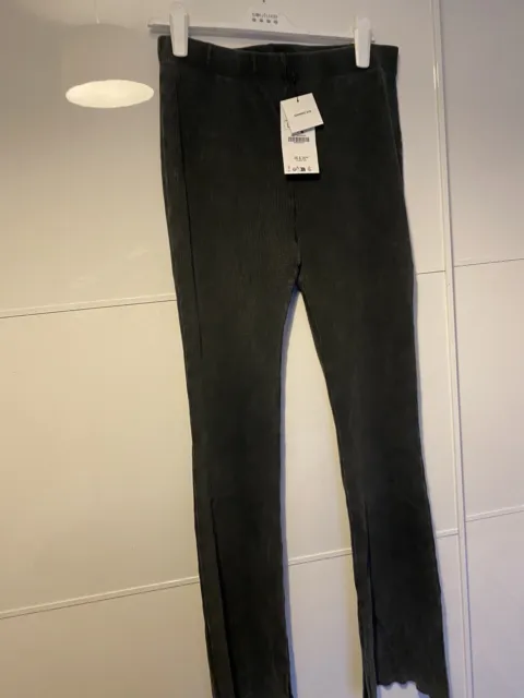 Women's Faux Leather Bootcut Trousers stretch wet look Black Pants