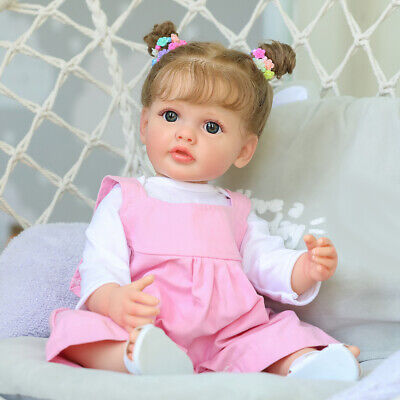 55CM Reborn Doll Full Body Silicone Vinyl Waterproof Toddler Cute Girl Doll Toy