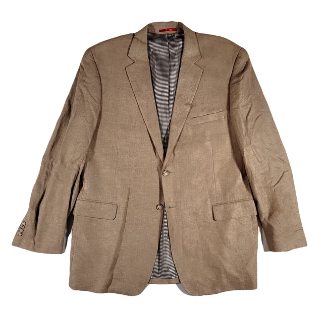 Alan Flusser Tan Brown Linen Sport Coat Mens XL