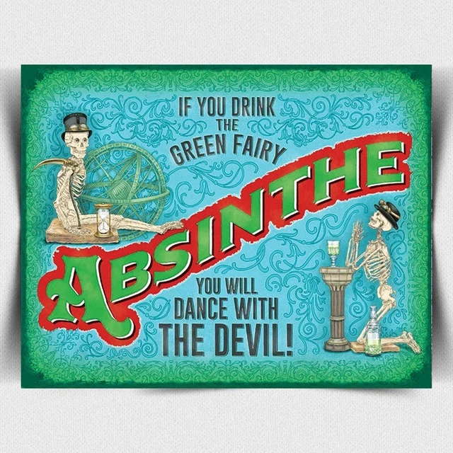 Plaque émaillée Publicitaire Ancienne 15x20cm - Absinthe Blanqui - Métal