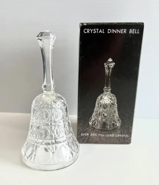 Crystal Dinner Bell Over 24% Pbo Lead with Box Like New Vintage