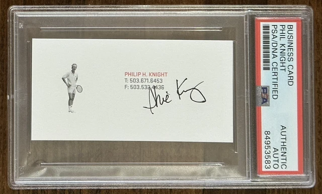 Phil Knight Nike Ceo Signed Business Card Psa Dna Autograph John Mcenroe Image