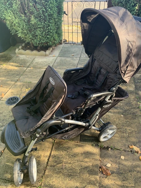 GRACO Stadium Duo Tandem Double Seat Baby Pushchair Stroller Black From Birth