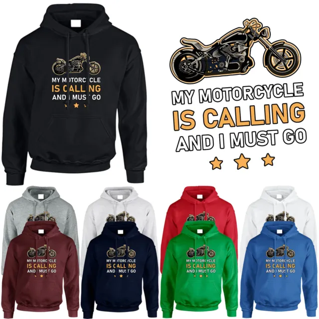 Biker Mens Hoodie Motorbike Motorcycle Cafe Chopper Racer Vintage Gift Hoody