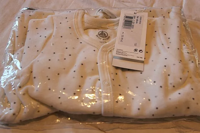 PETIT BATEAU Dors bien blanc imprimé mini étoiles 3 mois