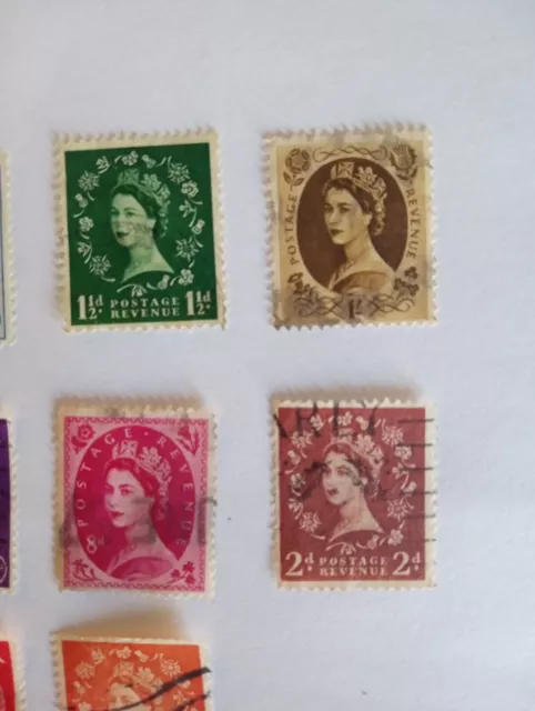 Vintage Great Britain Queen Elizabeth II Stamps Lot Of 11 Rare Collection 3