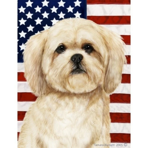 Patriotic (D2) House Flag - Lhasa Apso 32040